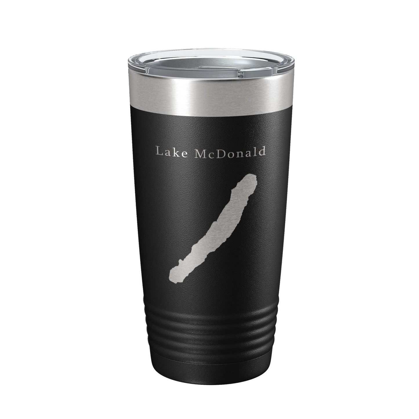 Lake McDonald Map Tumbler Travel Mug Insulated Laser Engraved Coffee Cup Glacier National Park Montana 20 oz-0