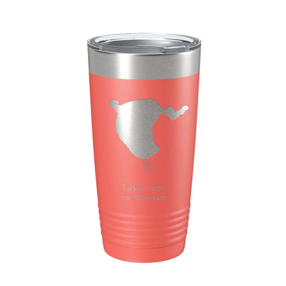 Lake June in Winter Map Tumbler Travel Mug Insulated Laser Engraved Coffee Cup Florida 20 oz-20