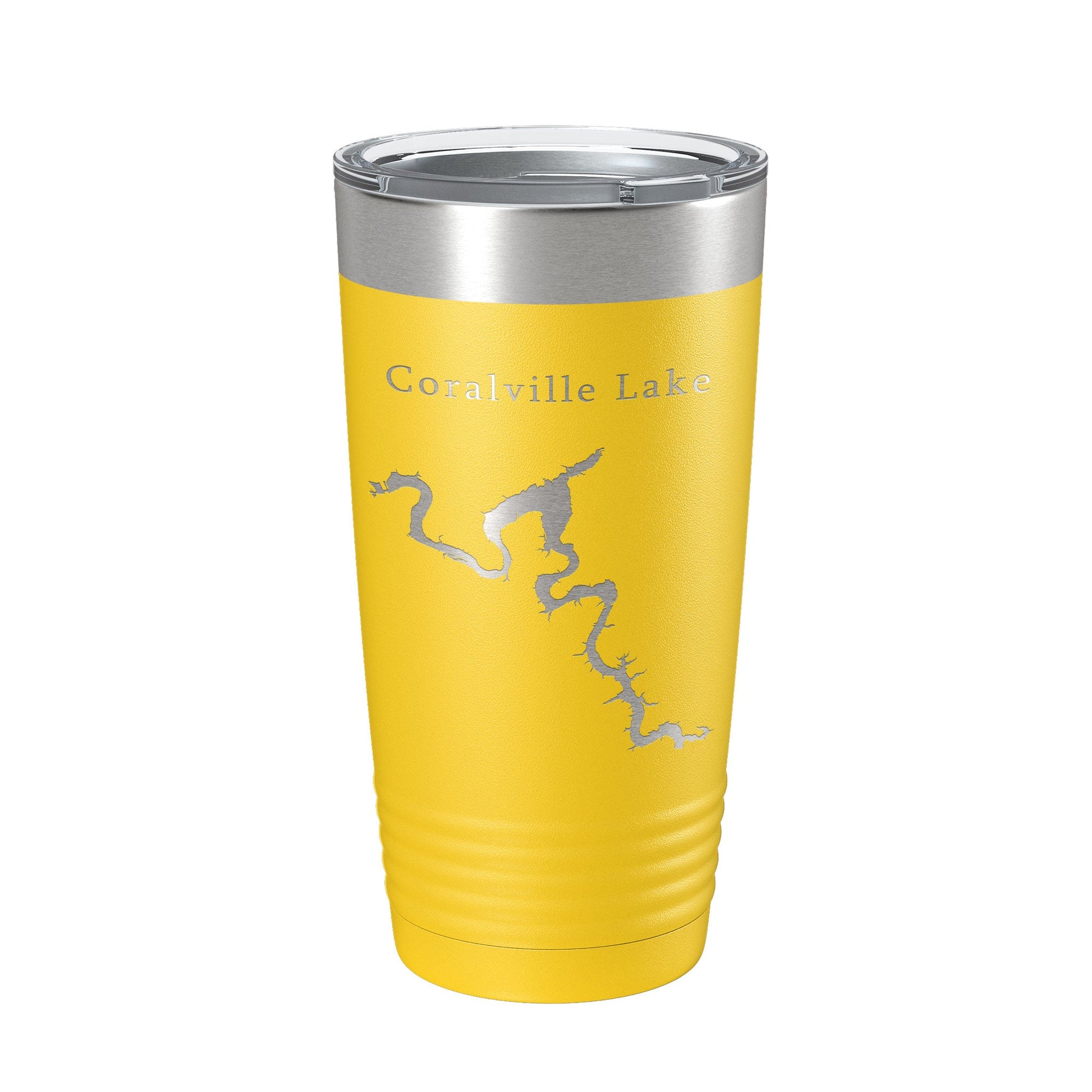 Coralville Lake Map Tumbler Travel Mug Insulated Laser Engraved Coffee Cup Iowa River 20 oz-4