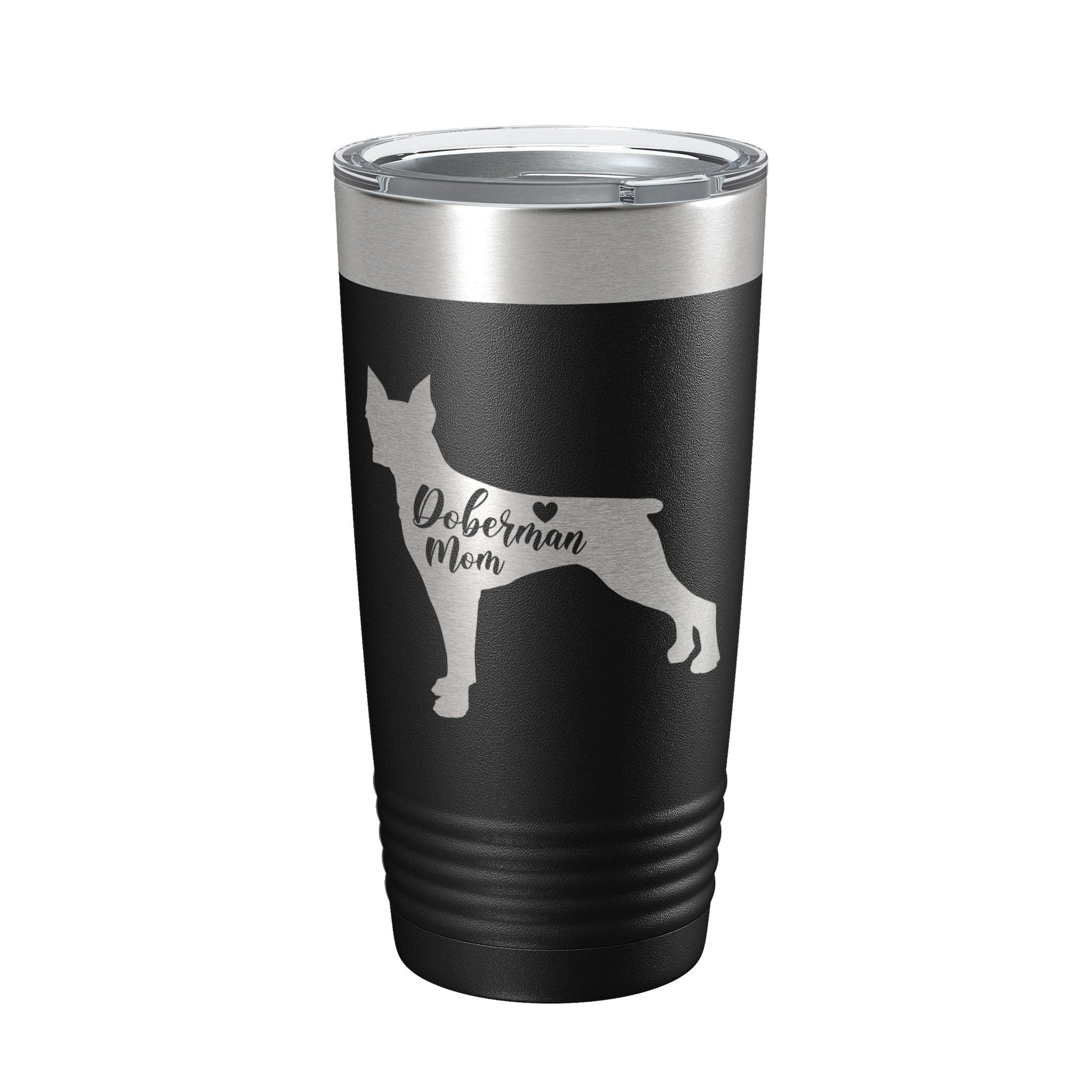 Doberman Mom Tumbler Dog Travel Mug Gift Insulated Laser Engraved Coffee Cup Dobe Dobie 20 oz-0