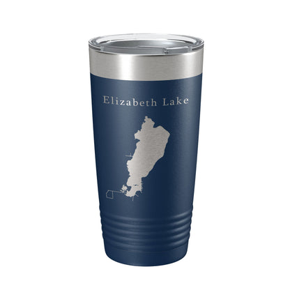Elizabeth Lake Map Tumbler Travel Mug Insulated Laser Engraved Coffee Cup Illinois Wisconsin 20 oz-8