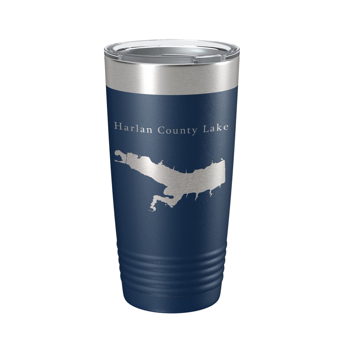 Harlan County Lake Map Tumbler Travel Mug Insulated Laser Engraved Coffee Cup Nebraska 20 oz-2