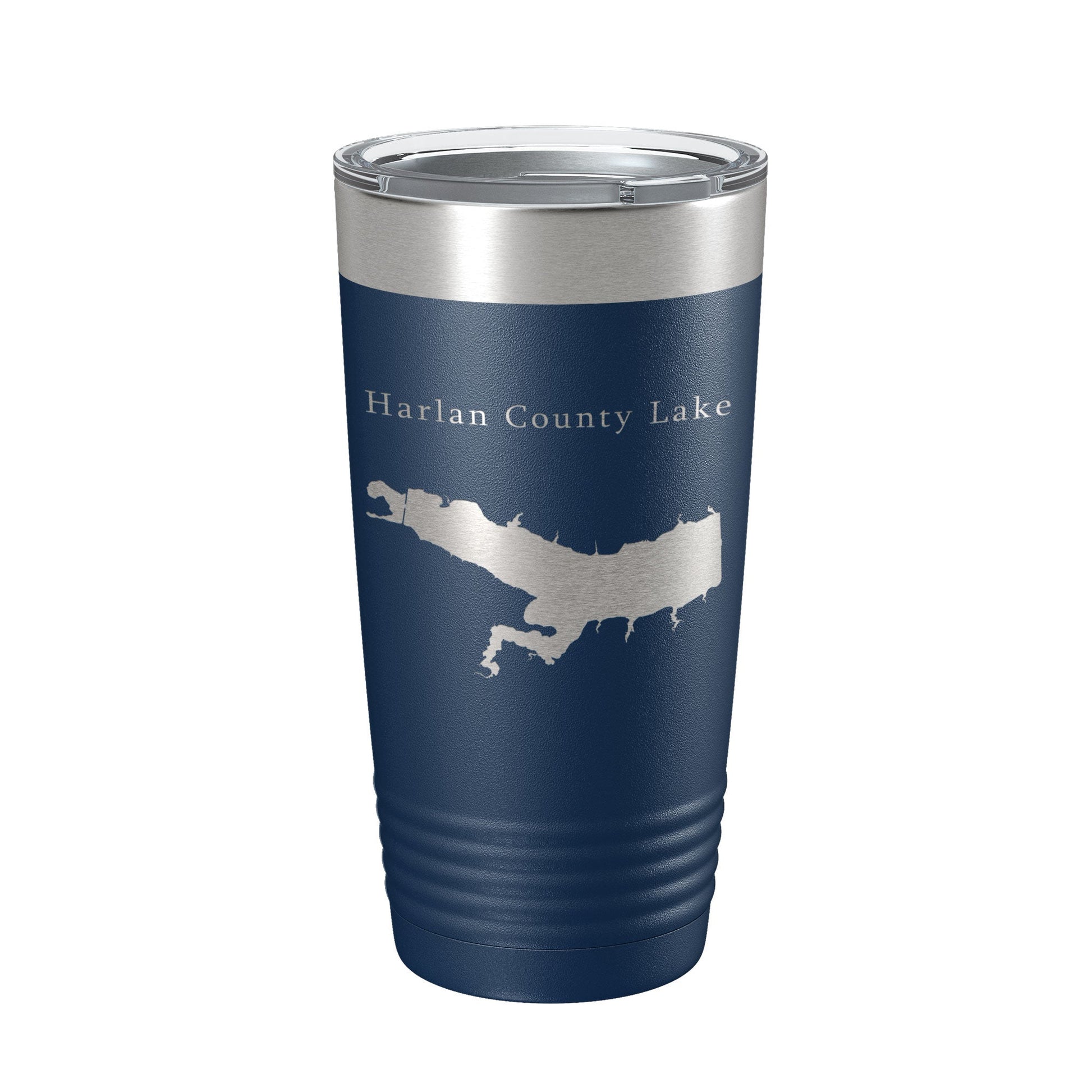 Harlan County Lake Map Tumbler Travel Mug Insulated Laser Engraved Coffee Cup Nebraska 20 oz-2
