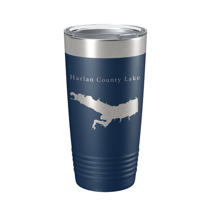 Harlan County Lake Map Tumbler Travel Mug Insulated Laser Engraved Coffee Cup Nebraska 20 oz-2