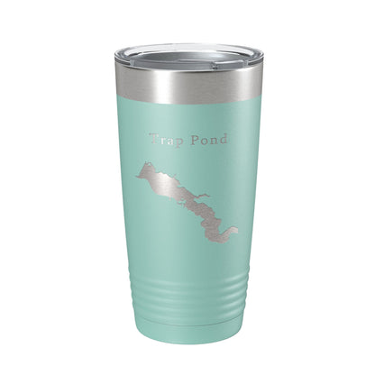Trap Pond Tumbler Lake Map Travel Mug Insulated Laser Engraved Coffee Cup Delaware 20 oz-12