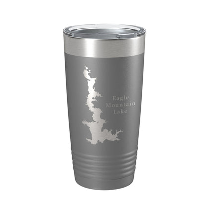 Eagle Mountain Lake Map Tumbler Travel Mug Insulated Laser Engraved Coffee Cup Texas 20 oz-16