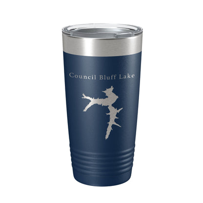 Council Bluff Lake Map Tumbler Travel Mug Insulated Laser Engraved Coffee Cup Missouri 20 oz-8