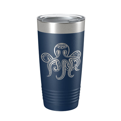 Octopus Tumbler Zentangle Travel Mug Insulated Laser Engraved Coffee Cup 20 oz-8