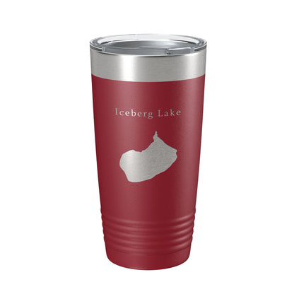 Iceberg Lake Map Tumbler Travel Mug Insulated Laser Engraved Coffee Cup Montana 20 oz-18