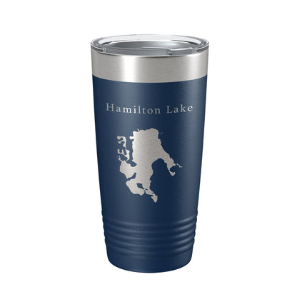 Hamilton Lake Map Tumbler Travel Mug Insulated Laser Engraved Coffee Cup Indiana 20 oz-2
