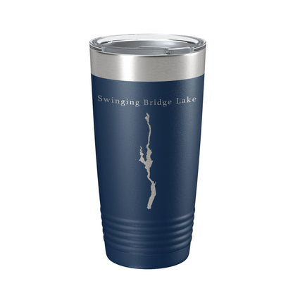 Swinging Bridge Lake Map Tumbler Travel Mug Insulated Laser Engraved Coffee Cup New York 20 oz-8