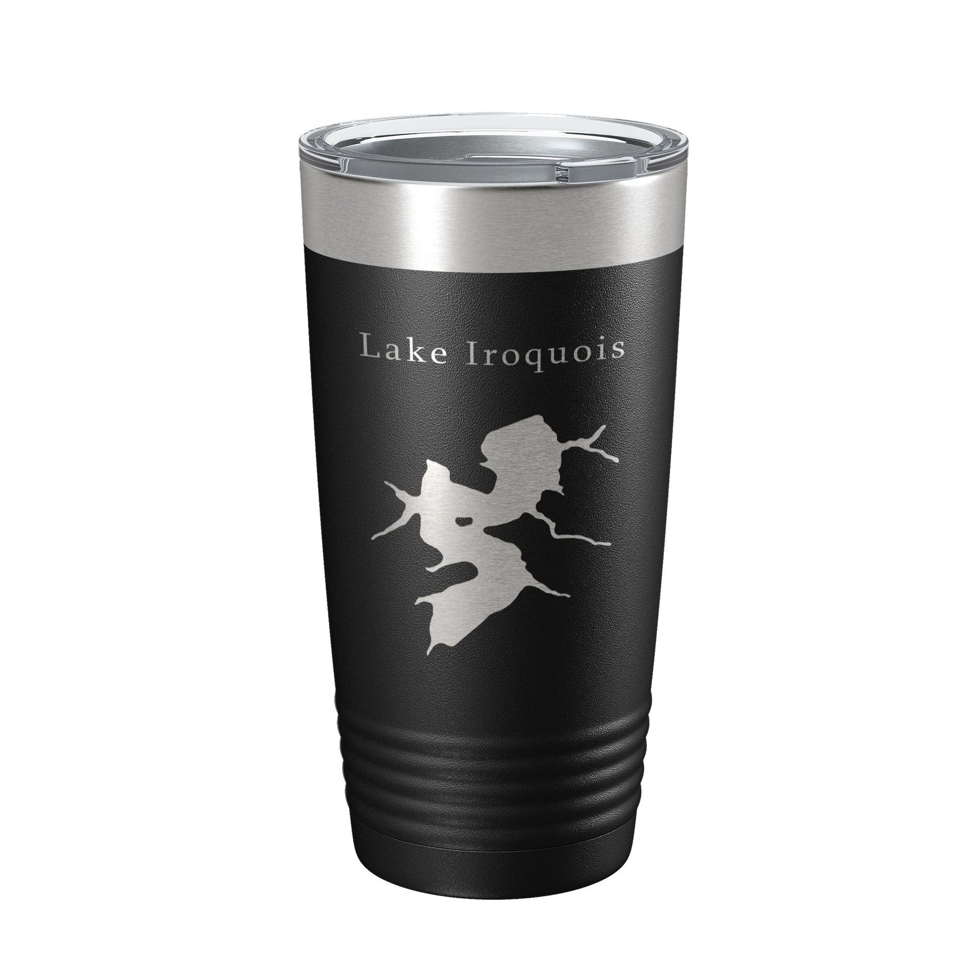 Lake Iroquois Map Tumbler Travel Mug Insulated Laser Engraved Coffee Cup Illinois 20 oz-0