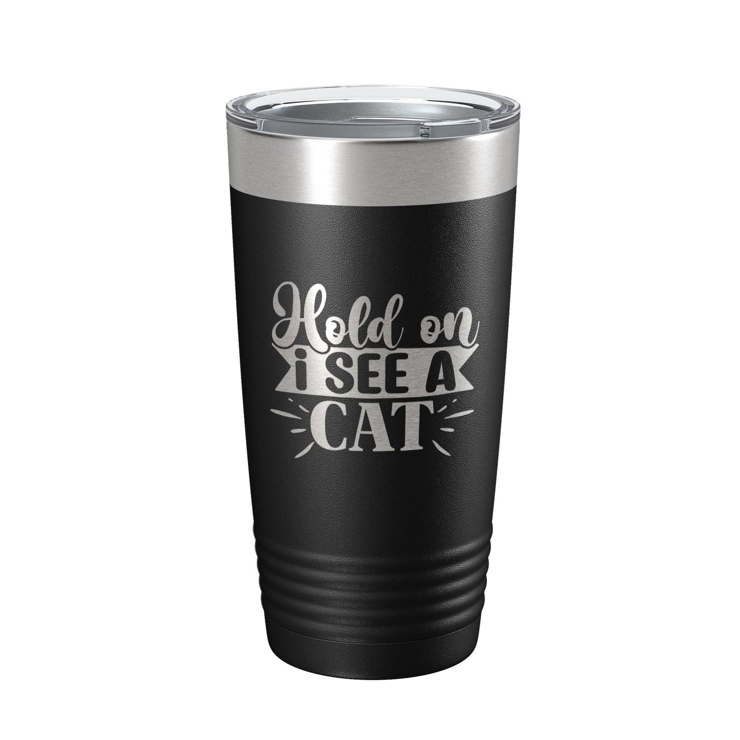 Hold On I See A Cat Tumbler Travel Mug Funny Cat Lover Gift Insulated Laser Engraved Coffee Cup 20 oz-5