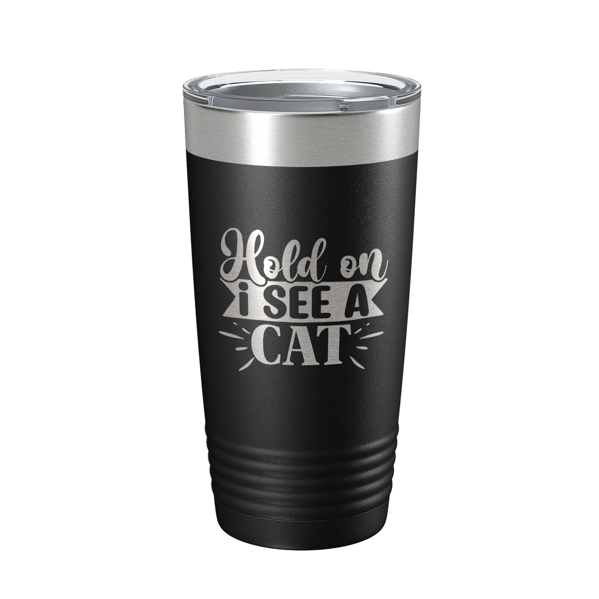 Hold On I See A Cat Tumbler Travel Mug Funny Cat Lover Gift Insulated Laser Engraved Coffee Cup 20 oz-5