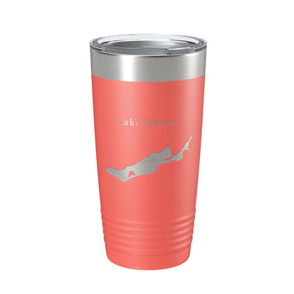 Lake Naomi Map Tumbler Travel Mug Insulated Laser Engraved Coffee Cup Pennsylvania 20 oz-20