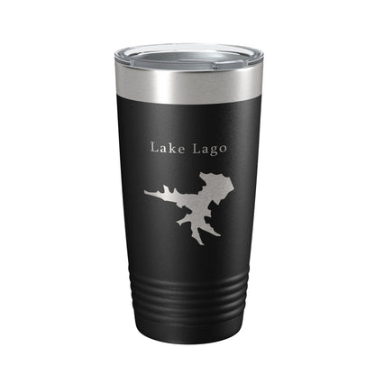 Lake Lago Map Tumbler Travel Mug Insulated Laser Engraved Coffee Cup Hot Springs Village Arkansas 20 oz-0