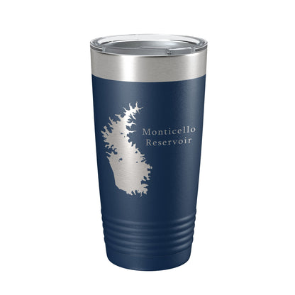 Monticello Reservoir Tumbler Lake Map Travel Mug Insulated Laser Engraved Coffee Cup South Carolina 20 oz-8