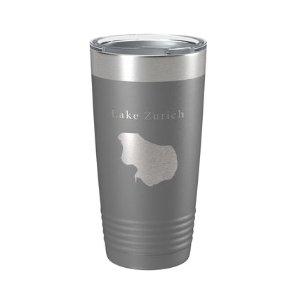 Lake Zurich Map Tumbler Travel Mug Insulated Laser Engraved Coffee Cup Illinois 20 oz-16