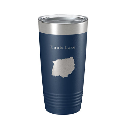 Ennis Lake Map Tumbler Travel Mug Insulated Laser Engraved Coffee Cup Montana 20 oz-2