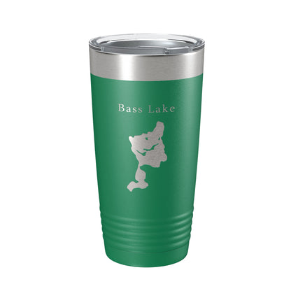 Bass Lake Map Tumbler Travel Mug Insulated Laser Engraved Coffee Cup Grand Traverse County Michigan 20 oz-9
