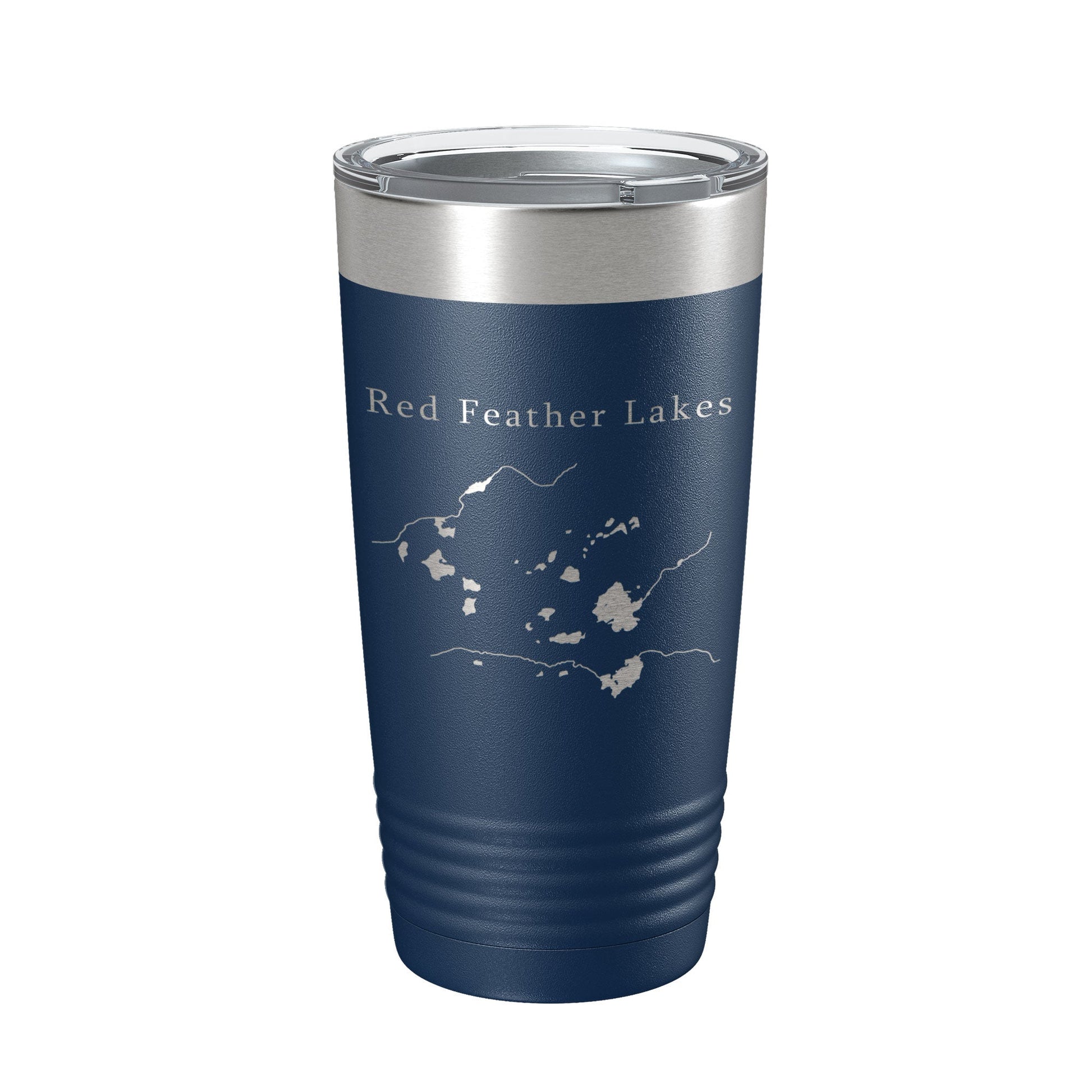 Red Feather Lakes Map Tumbler Travel Mug Insulated Laser Engraved Coffee Cup Colorado 20 oz-2