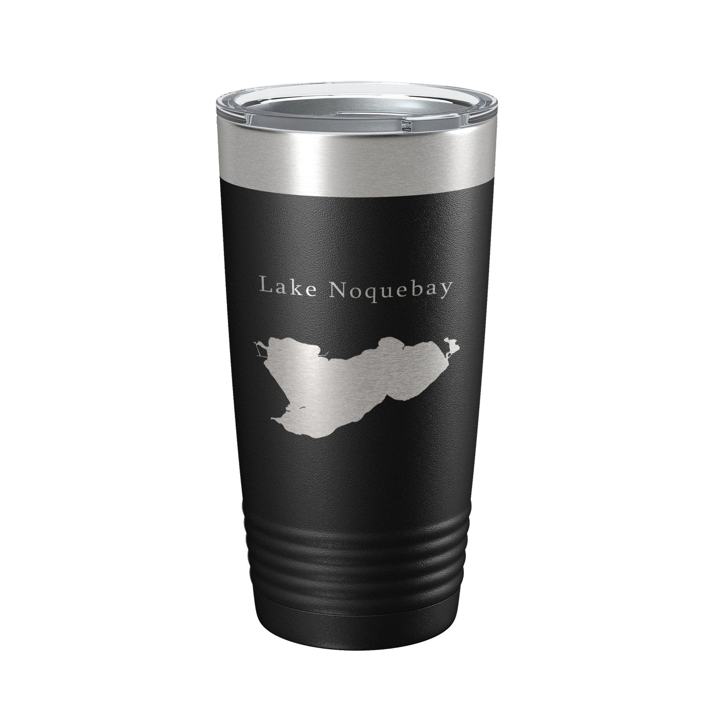 Lake Noquebay Map Tumbler Travel Mug Insulated Laser Engraved Coffee Cup Wisconsin 20 oz-0