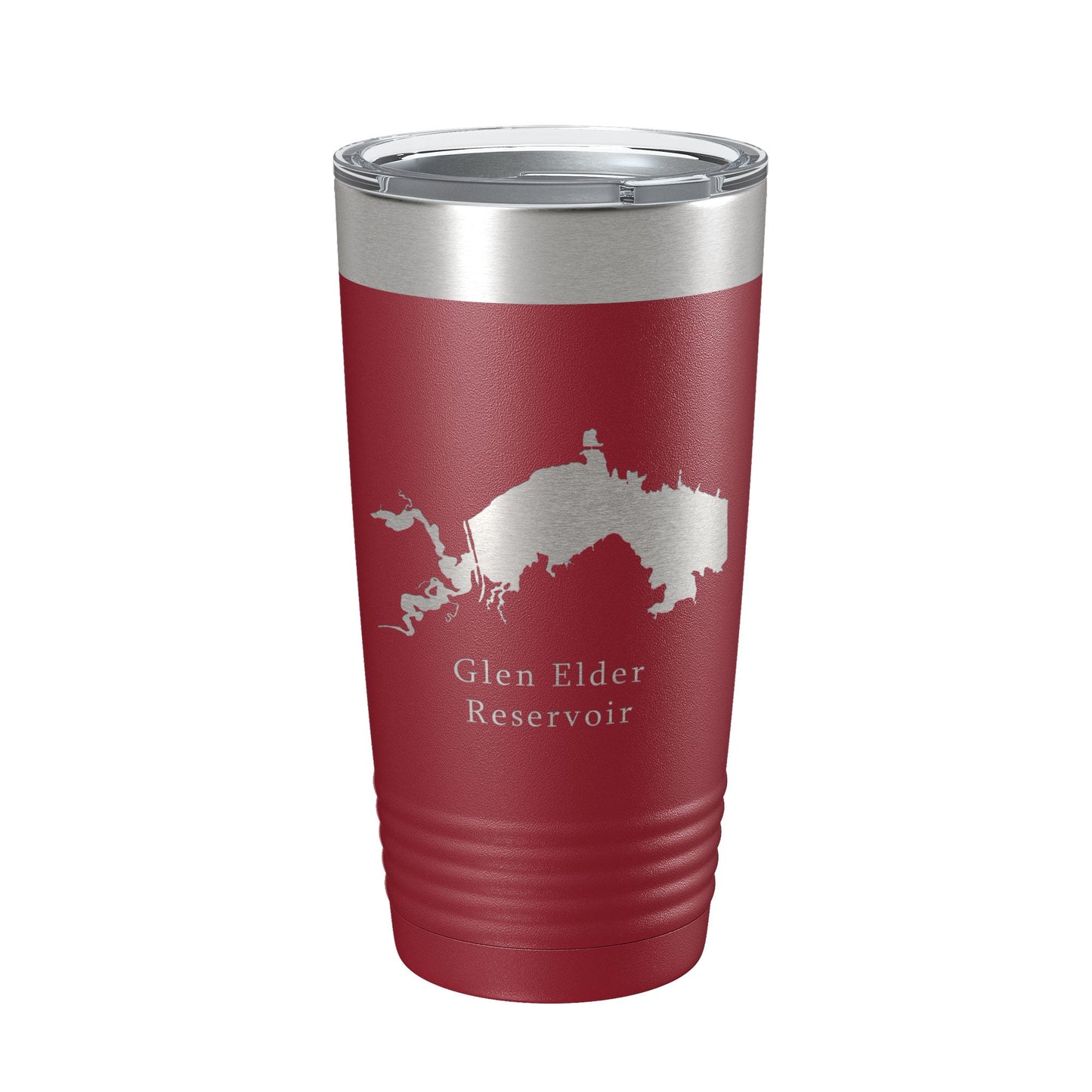 Glen Elder Reservoir Tumbler Lake Map Travel Mug Insulated Laser Engraved Coffee Cup Kansas 20 oz-18