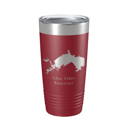 Glen Elder Reservoir Tumbler Lake Map Travel Mug Insulated Laser Engraved Coffee Cup Kansas 20 oz-18