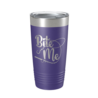 Fishing Tumbler Funny Bite Me Travel Mug Insulated Laser Engraved Coffee Cup Funny Gift For Angler Bass Fisherman 20 oz-15