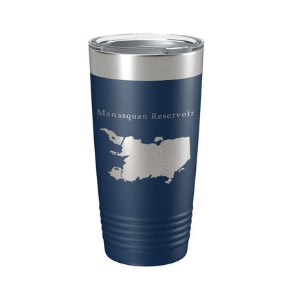 Manasquan Reservoir Tumbler Lake Map Travel Mug Insulated Laser Engraved Coffee Cup New Jersey 20 oz-8