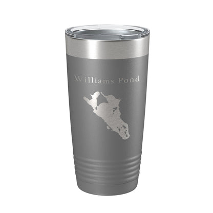 Williams Pond Tumbler Lake Map Travel Mug Insulated Laser Engraved Coffee Cup Connecticut 20 oz-16