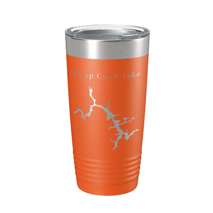 Deep Creek Lake Map Tumbler Travel Mug Insulated Laser Engraved Coffee Cup Maryland 20 oz-17