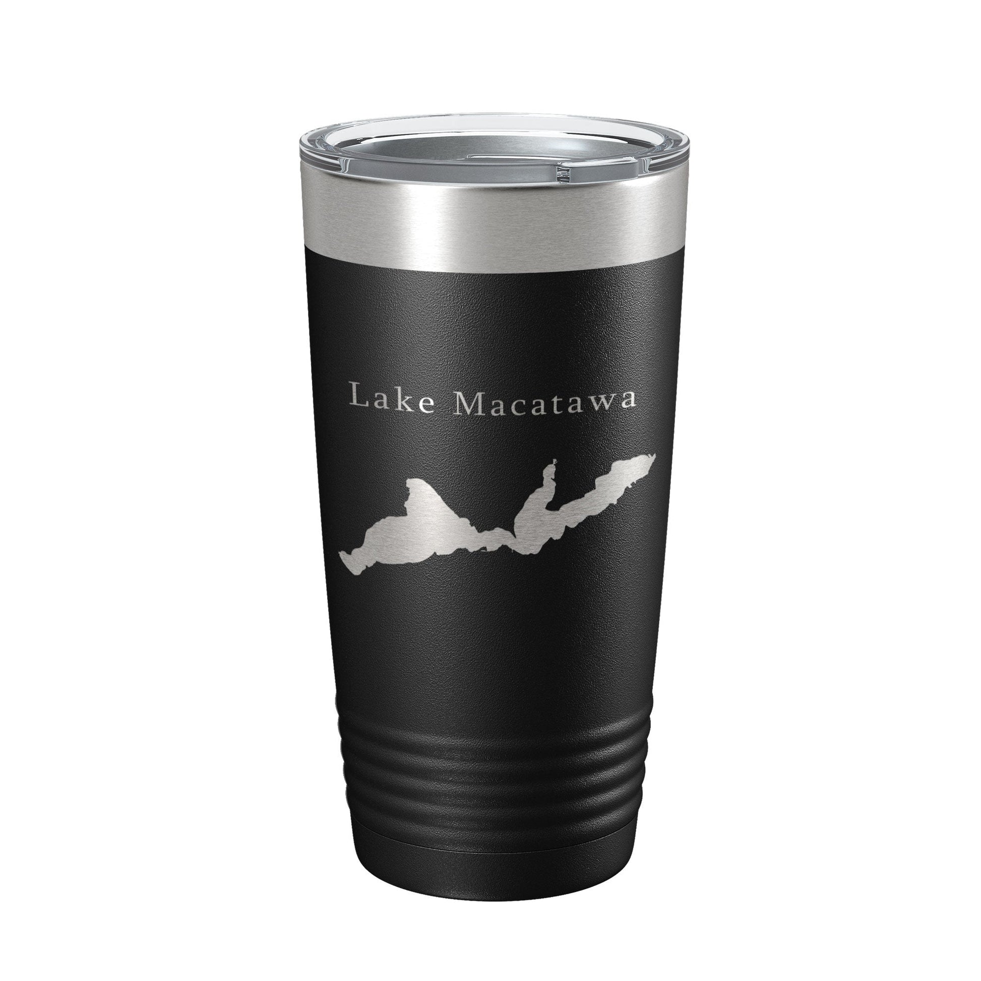 Lake Macatawa Map Tumbler Travel Mug Insulated Laser Engraved Coffee Cup Michigan 20 oz-0