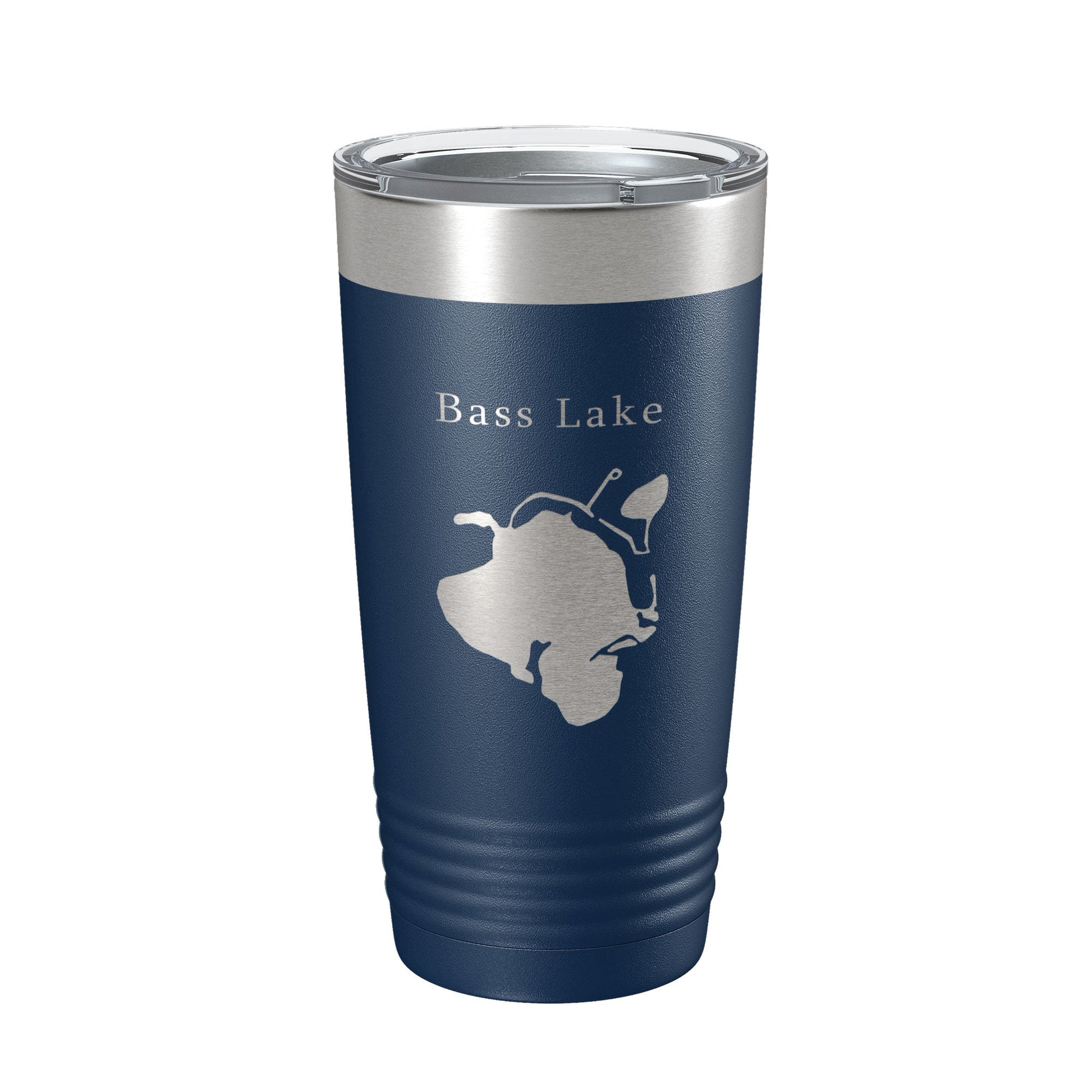 Bass Lake Map Tumbler Travel Mug Insulated Laser Engraved Coffee Cup Hamburg Township Huron River Chain of Lakes Michigan 20 oz-2