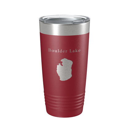 Boulder Lake Map Tumbler Travel Mug Insulated Laser Engraved Coffee Cup Wisconsin 20 oz-18