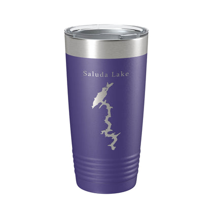 Saluda Lake Map Tumbler Travel Mug Insulated Laser Engraved Coffee Cup South Carolina 20 oz-15