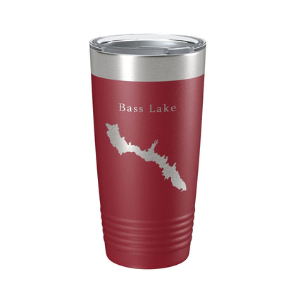 Bass Lake Map Tumbler Travel Mug Insulated Laser Engraved Coffee Cup California 20 oz-18