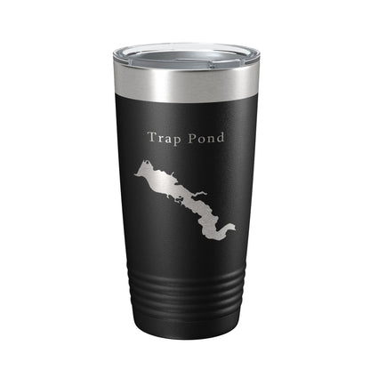 Trap Pond Tumbler Lake Map Travel Mug Insulated Laser Engraved Coffee Cup Delaware 20 oz-0