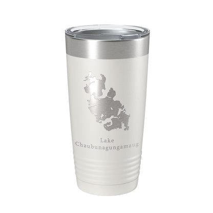 Lake Chaubunagungamaug Map Tumbler Travel Mug Insulated Laser Engraved Coffee Cup Massachusetts 20 oz-1
