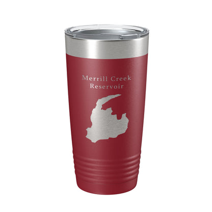 Merrill Creek Reservoir Tumbler Lake Map Travel Mug Insulated Laser Engraved Coffee Cup New Jersey 20 oz-18