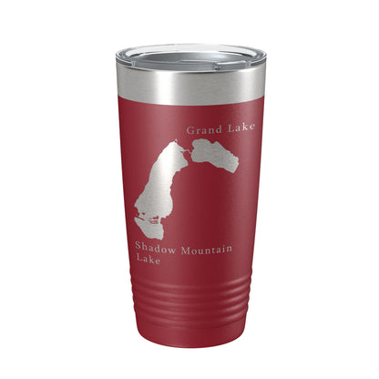 Shadow Mountain & Grand Lakes Map Tumbler Travel Mug Insulated Laser Engraved Coffee Cup Colorado 20 oz-18