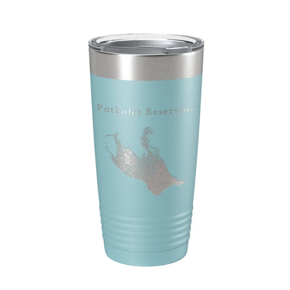 Potholes Reservoir Tumbler Lake Map Travel Mug Insulated Laser Engraved Coffee Cup Washington 20 oz-13