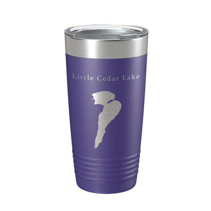 Little Cedar Lake Map Tumbler Travel Mug Insulated Laser Engraved Coffee Cup Wisconsin 20 oz-15