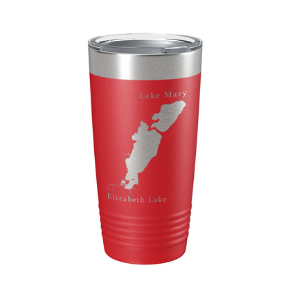 Lakes Mary & Elizabeth Map Tumbler Travel Mug Insulated Laser Engraved Coffee Cup Illinois Wisconsin 20 oz-10