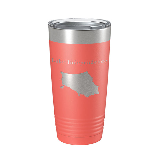 Lake Independence Map Tumbler Travel Mug Insulated Laser Engraved Coffee Cup Michigan 20 oz-20