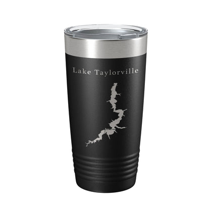 Lake Taylorville Map Tumbler Travel Mug Insulated Laser Engraved Coffee Cup Illinois 20 oz-0