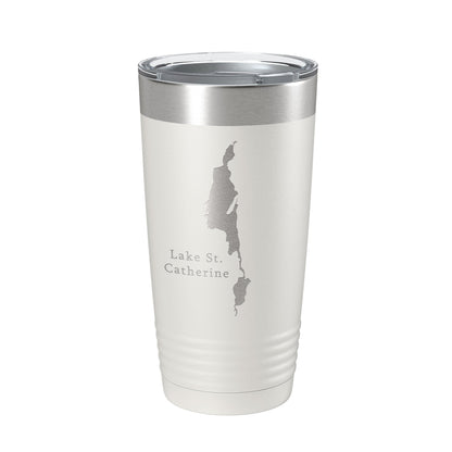 Lake St. Catherine Map Tumbler Travel Mug Insulated Laser Engraved Coffee Cup Vermont 20 oz-1