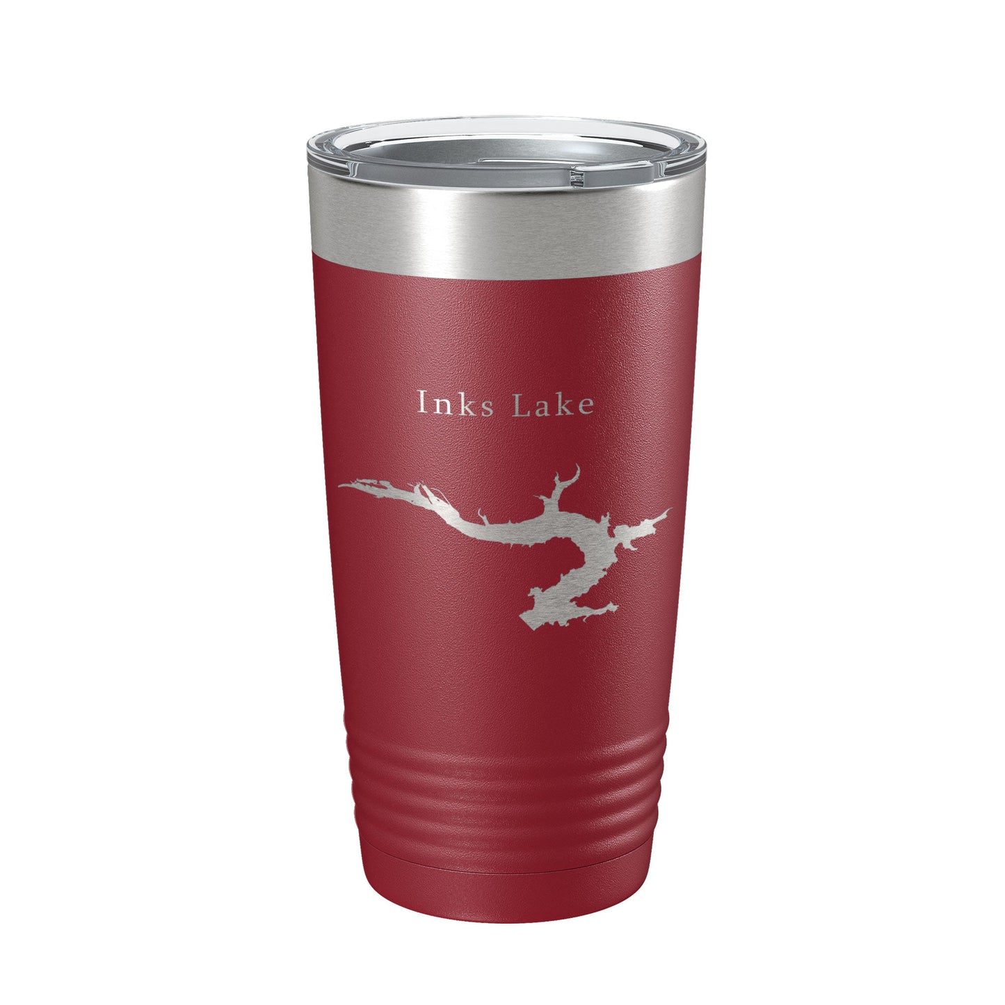 Inks Lake Map Tumbler Travel Mug Insulated Laser Engraved Coffee Cup Texas 20 oz-18