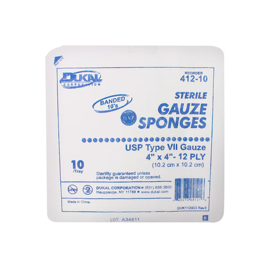 Dukal Woven Cotton Gauze Sponges, DUK 412-10
