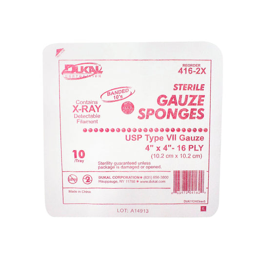 Dukal X-Ray Detectable Gauze Sponges, DUK 416-2X